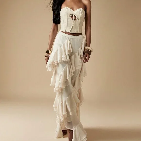 sachin and babi light blue dress white double layer chiffon wide leg pants main image 0